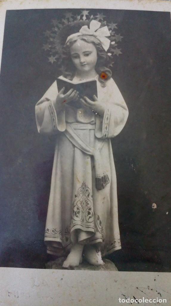 Postcards: Dos estampas antiguas de mesita de noche de Santa Teresita y de la Virgen Ni&ntilde;a