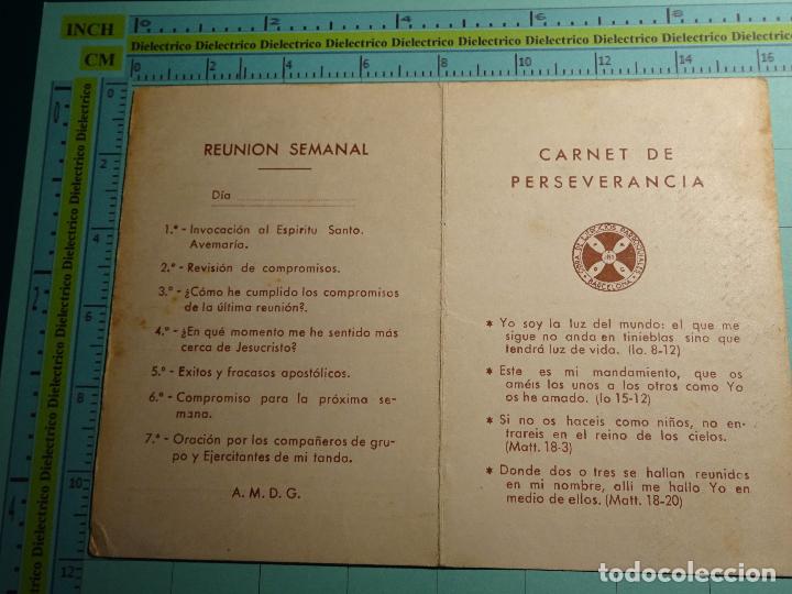 Postales: RECORDATORIO RELIGIOSO. A&Ntilde;O 1962. CARNET DE PERSEVERANCIA. PROP&Oacute;SITOS DE EJERICIOS - Foto 1