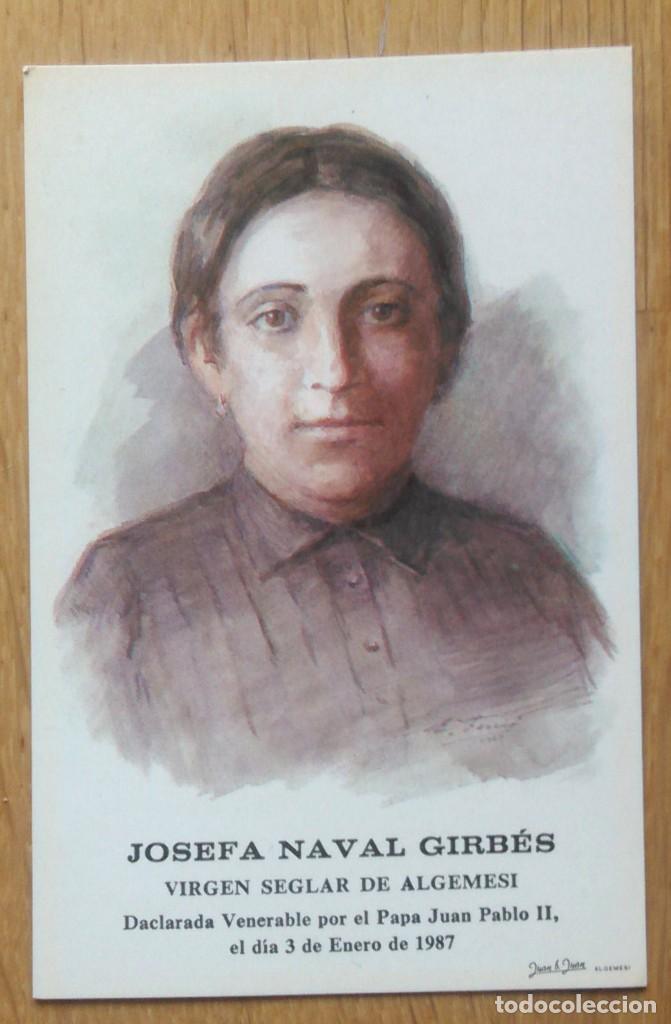 Postales: ALGEMESI - JOSEFA NAVAL - VIRGEN SEGLAR - ESTAMPITA - Foto 1