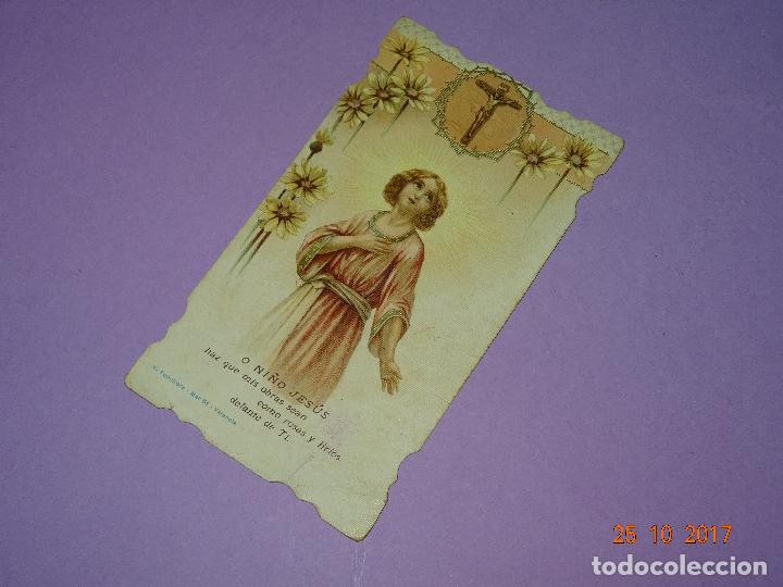 Postales: Antigua Estampa Litografiada, Troquelada y Dorada de * O NI&Ntilde;O JESUS * A&ntilde;o 1898