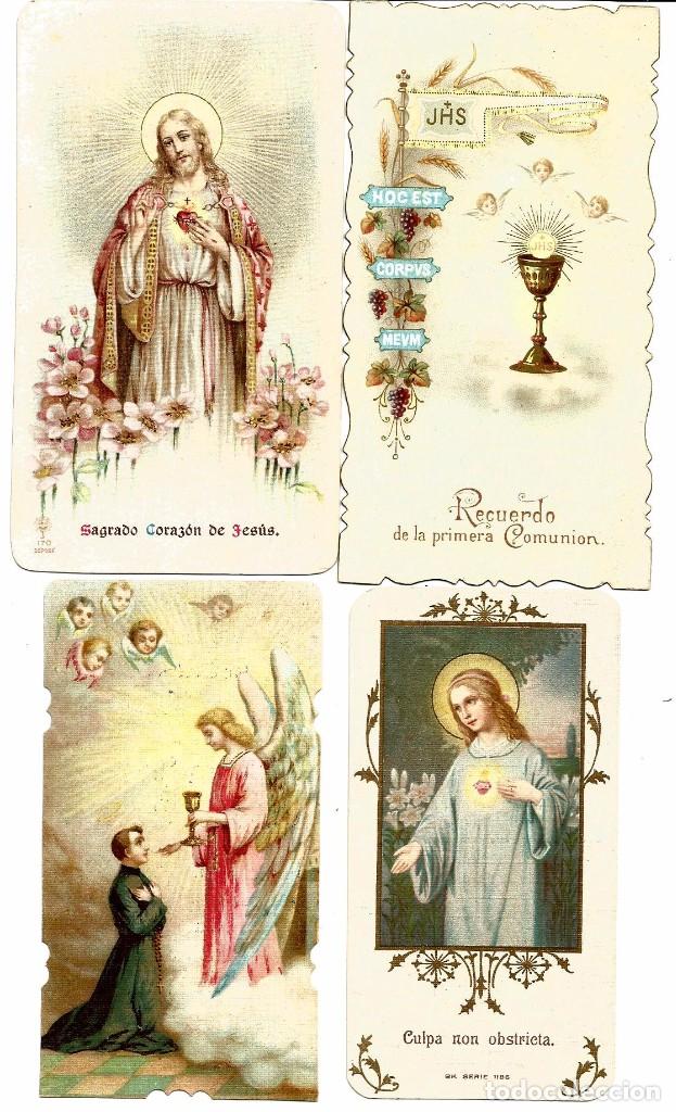 Postales: 4 ESTAMPAS RELIGIOSAS DE CAUDETE SIGLOS XIX Y 2&ordf; D&Eacute;CADA XX. EXCELENTE CONSERVACI&Oacute;N.