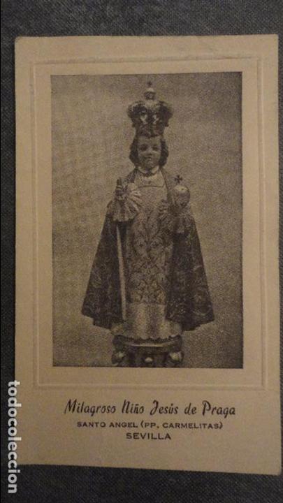 Postales: ANTIGUA ESTAMPA.COFRADIA NI&Ntilde;O JESUS DE PRAGA.SANTO ANGEL.SEVILLA 1959
