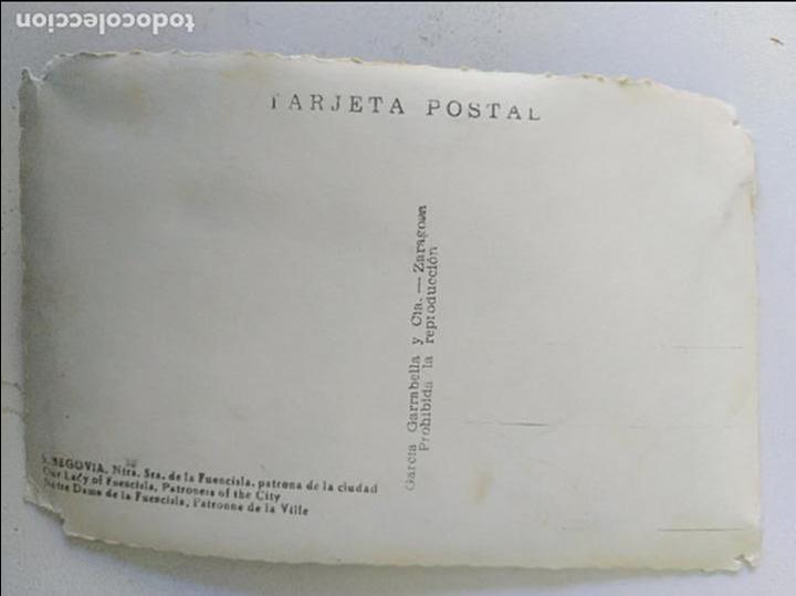 Postales: postal iluminada ntra. sra. de la fuencisla, patrona segovia, Garcia Garrabella y Cia. Años 60 - Foto 2 - 103126687