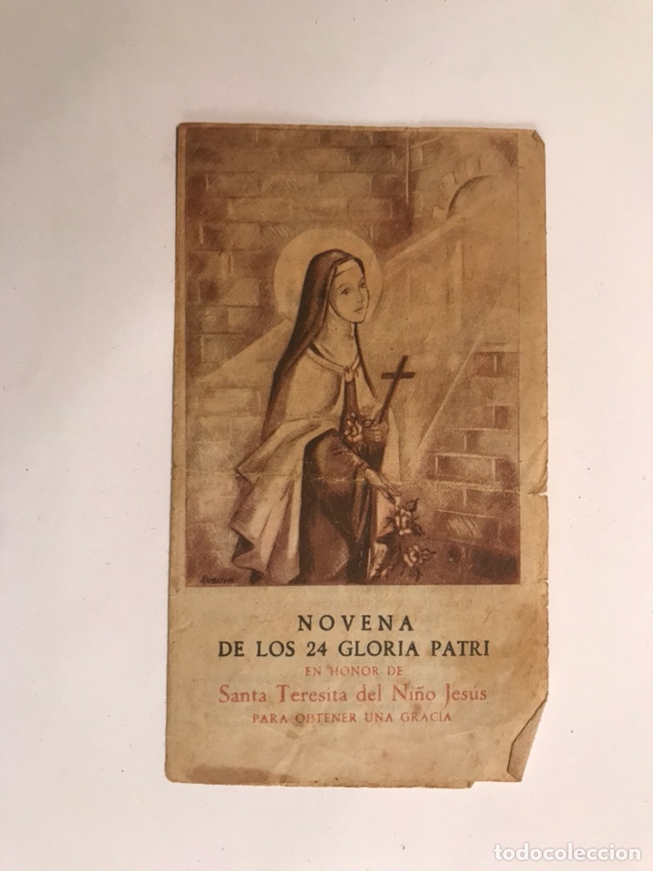 Postales: Santa Teresita del Ni&ntilde;o Jes&uacute;s (A&ntilde;o Santo) Estampa Recordatorio (h.1950?)