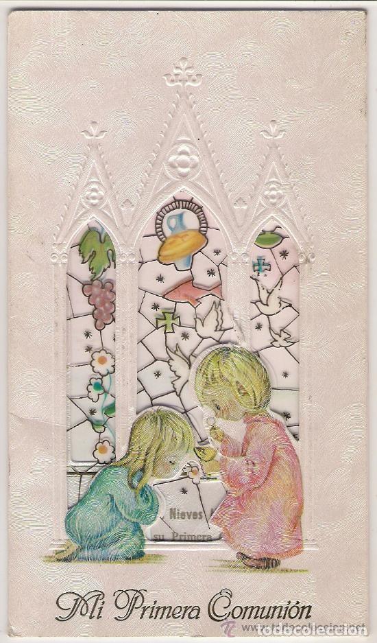Postcards: -44565 RECORDATORIO PRIMERA COMUNION A&Ntilde;O 1991, PRECIOSO DIBUJO NI&Ntilde;OS, MALAGA