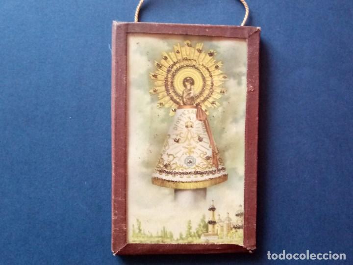 Cartoline: ANTIGUA ESTAMPA ENMARCADA VIRGEN DEL PILAR.