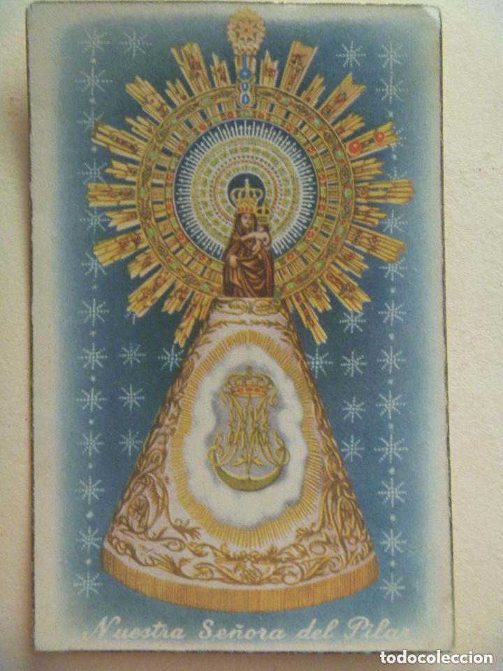 Postales: POSTAL DE LA VIRGEN DEL PILAR , A&Ntilde;OS 40 , ESCRITA EN TETUAN EN 1955