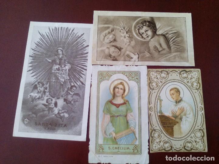 Postcards: 4 estampas religiosas - santa zita - santa caecilia -