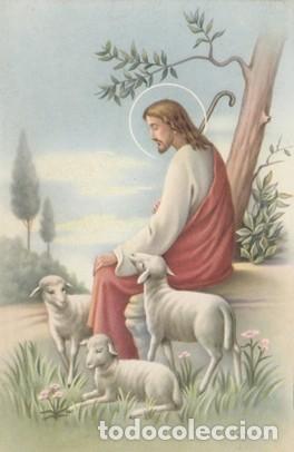 Postkarten: POSTAL - ANTIGUA ESTAMPA - JESUS EL BUEN PASTOR - CORDERITOS - ED. C y Z - FIRMA LOPEZ - NUEVA