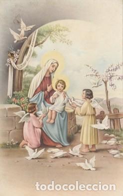 Postkarten: POSTAL - ANTIGUA ESTAMPA - LA VIRGEN Y EL NI&Ntilde;O - ANGELITOS - PALOMAS ED. L T - S/PACIS - 1373 -NUEVA