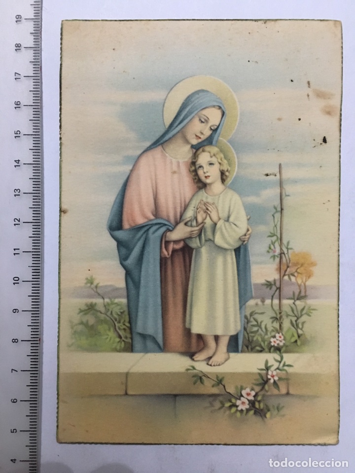 Postales: TARJETA POSTAL. VIRGEN MAR&Iacute;A Y NI&Ntilde;O JES&Uacute;S. H. 1950?