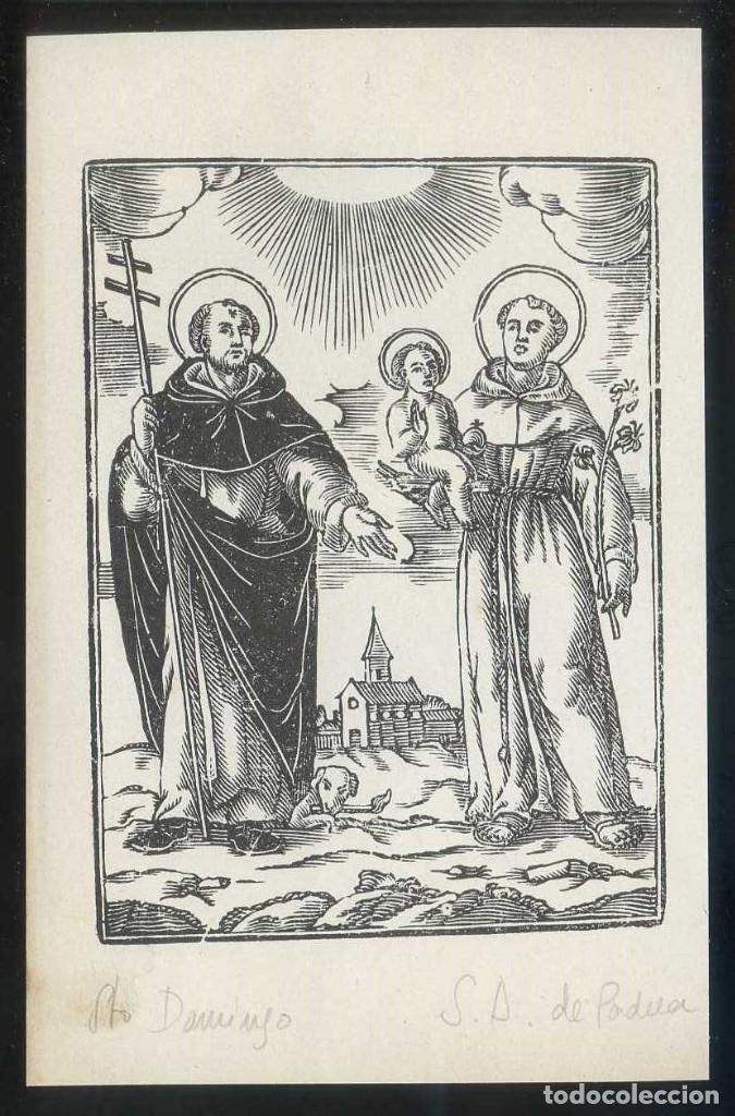 Postales: *Santo Domingo y San Antonio de Padua* Impreso meds: 97 x 150 mms.