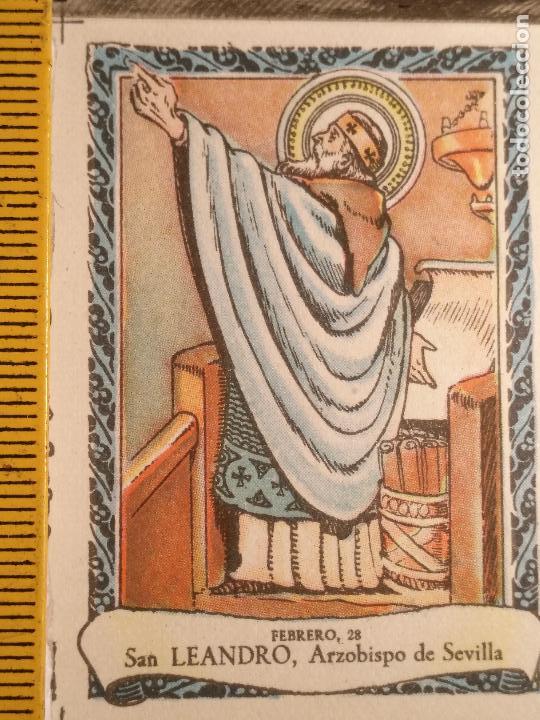 Postais: santoral del dia - santo - estampa o cromo religiosa - san leandro