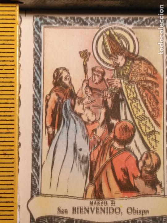Postais: santoral del dia - santo - estampa o cromo religiosa - san bienvenido