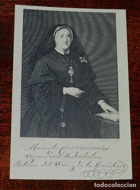 Postkarten: POSTAL DE SANTA MICAELA DESMAISIERES LOPEZ DE DICASTILLO VIZCONDESA DE JORBALAN, FUNDO EL NOMBRE DE