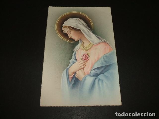 Postales: VIRGEN MARIA CON ROSA POSTAL - Foto 1