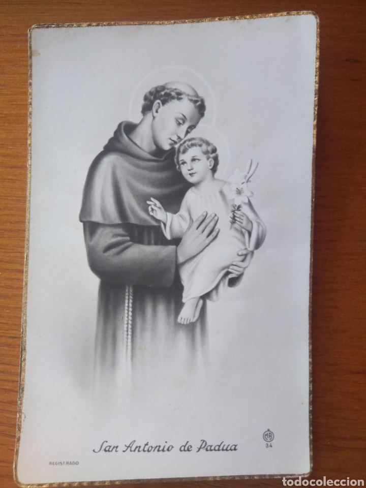 Postales: ESTAMPA POSTAL SAN ANTONIO DE PADUA EDICIONES MB A&Ntilde;OS 40 / BORDE DORADO