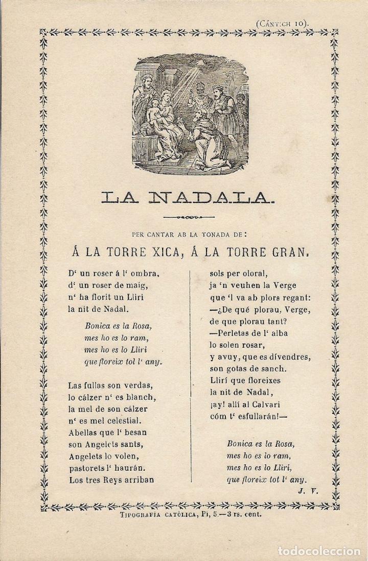 Cartoline: LA NADALA, C&Agrave;NTIC DE MN. CINTO VERDAGUER - C&Agrave;NTIC N&ordm; 10 - LLIBERIA Y TIPOGRAF&Iacute;A CAT&Oacute;LICA