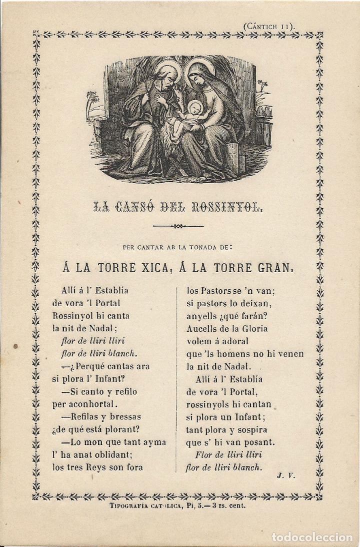 Cartoline: La Can&ccedil;&oacute; del Rossiny, C&agrave;ntic de Mn. Cinto Verdaguer - C&agrave;ntic n&ordm; 11 - Tipograf&iacute;a Cat&oacute;lica