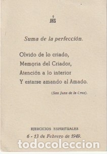 Postales: ESTAMPA SAN JUAN DE LA CRUZ EJERCICIOS ESPIRITUALES FEBRERO DE 1949 - - C-36 - Foto 2 - 119463691
