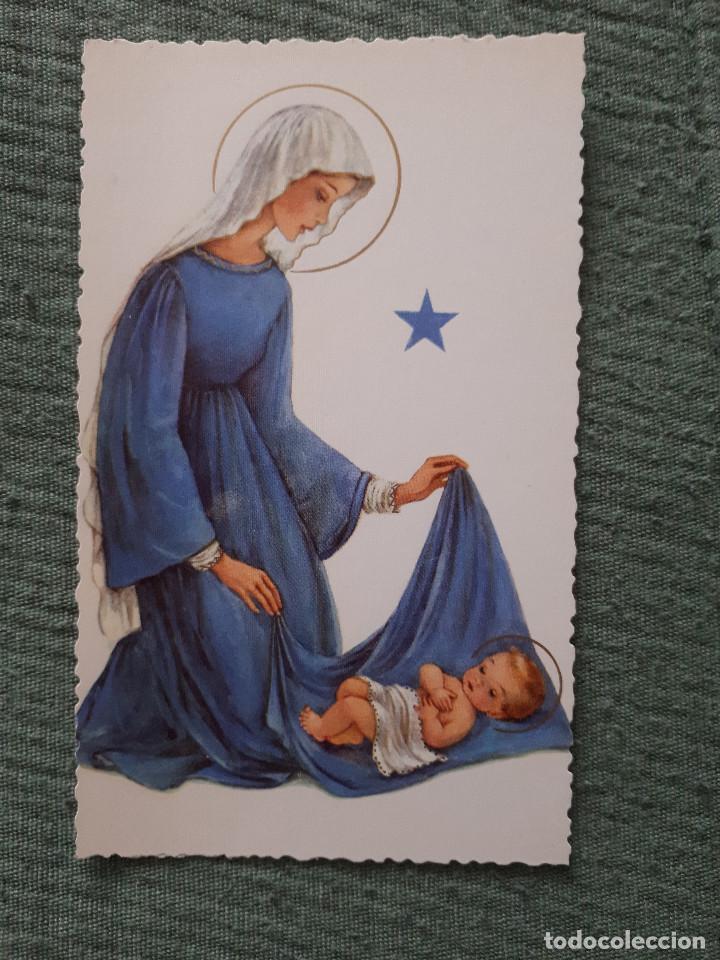 Postales: Estampa de la Virgen y el ni&ntilde;o - Bordes troquelados