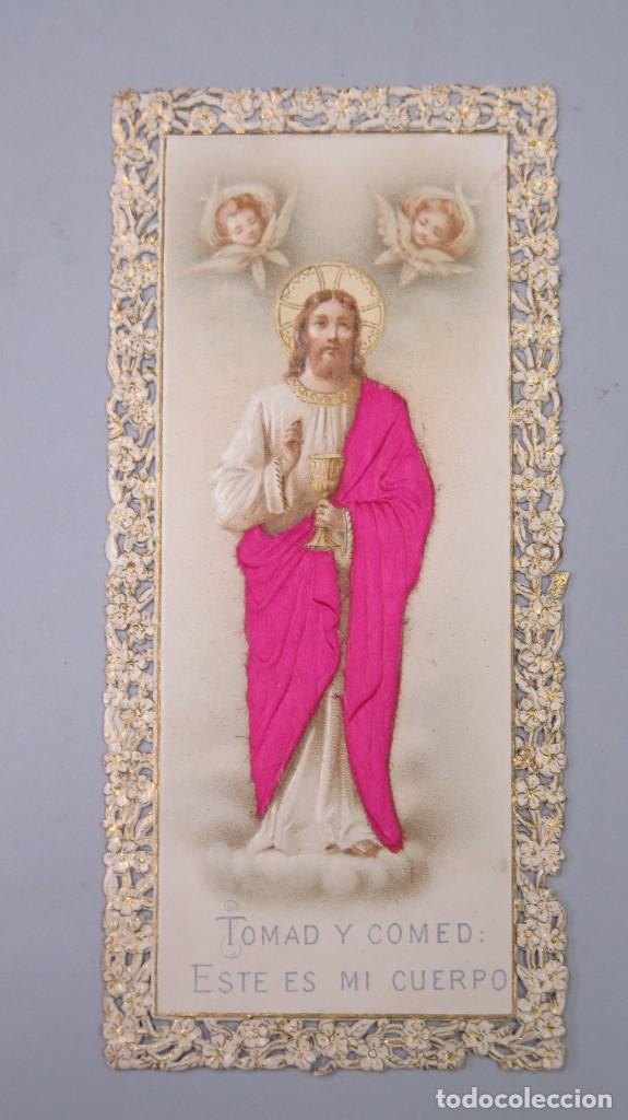 Postais: PRECIOSA ESTAMPA LITOGRAFIADA CALADA. CRISTO EUCARISTIA