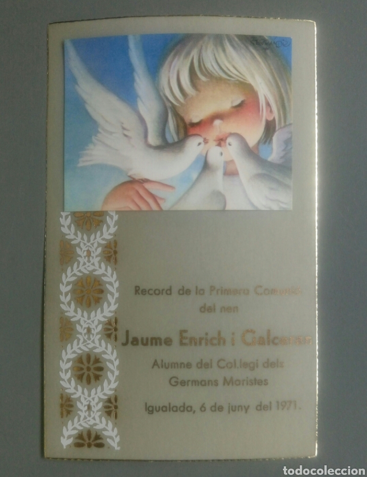 Postales: Bonita estampa recuerdo recordatorio comunion ilustra ferrandiz a&ntilde;o 1971