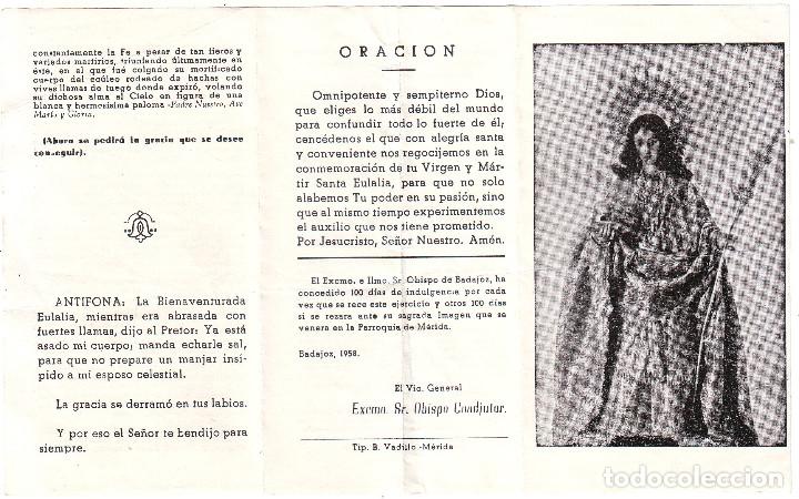 Postales: TRIPTICO DE SANTA EULALIA DE M&Eacute;RIDA 1958 - Foto 1
