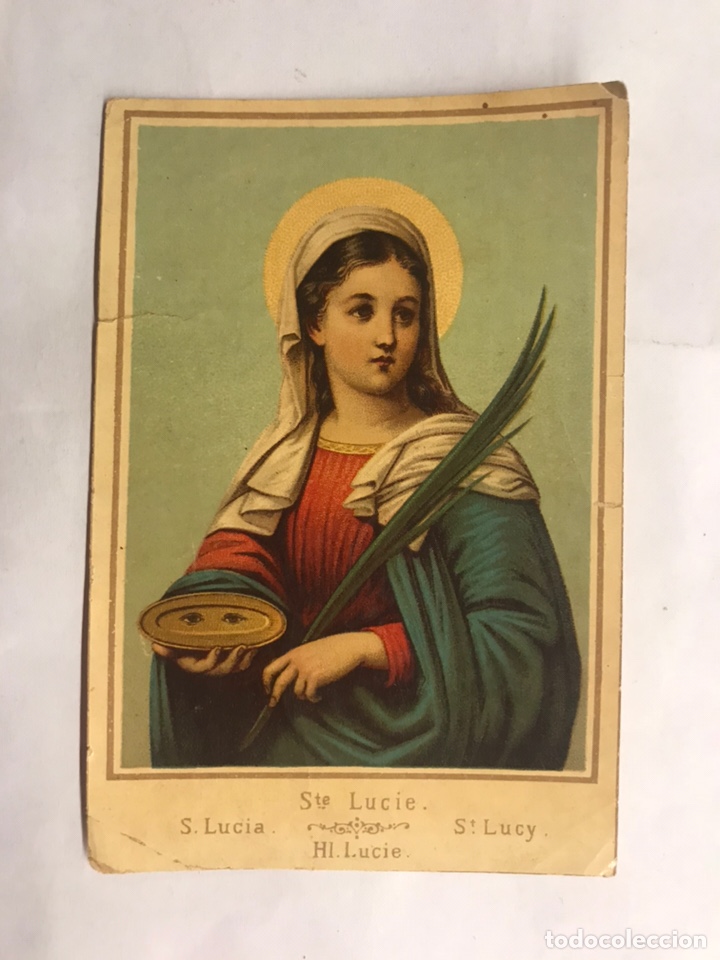 Postais: SANTA LUCIA. Hermosa estampa Cromolitograf&iacute;a. Publicidad Madrile&ntilde;a de Aceites LA MODERNA (h.1920?)