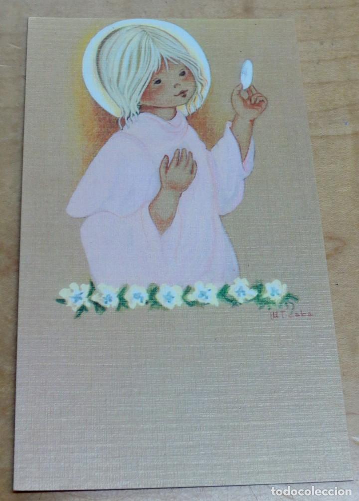 Postcards: ESTAMPA PRIMERA COMUNI&Oacute;N ILUSTRADA POR CABA NUEVA JRR N&ordm; 295 12X7 CM.