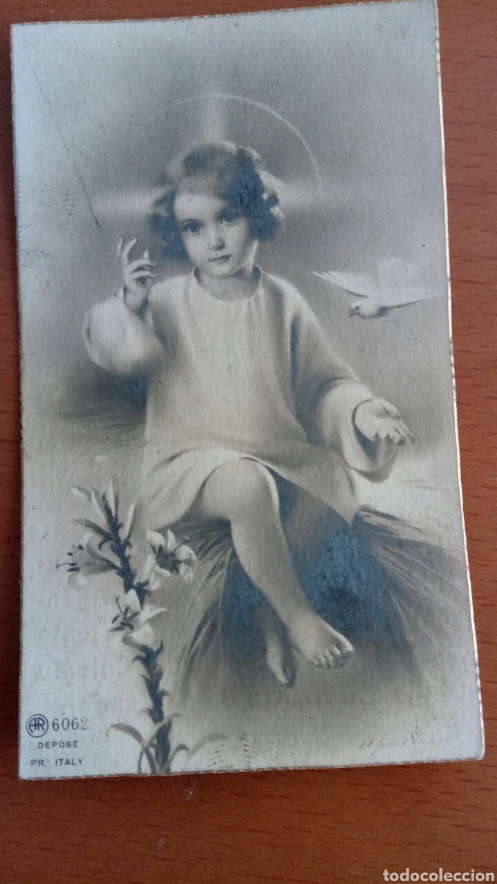 Postales: Recordatorio primera comuni&oacute;n. Santander 1935. - Foto 1