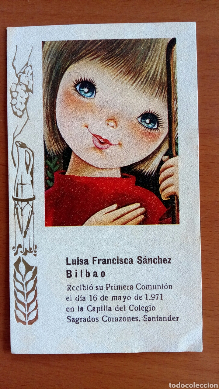 Postales: Recordatorio primera comuni&oacute;n. Santander 1971 - Foto 1