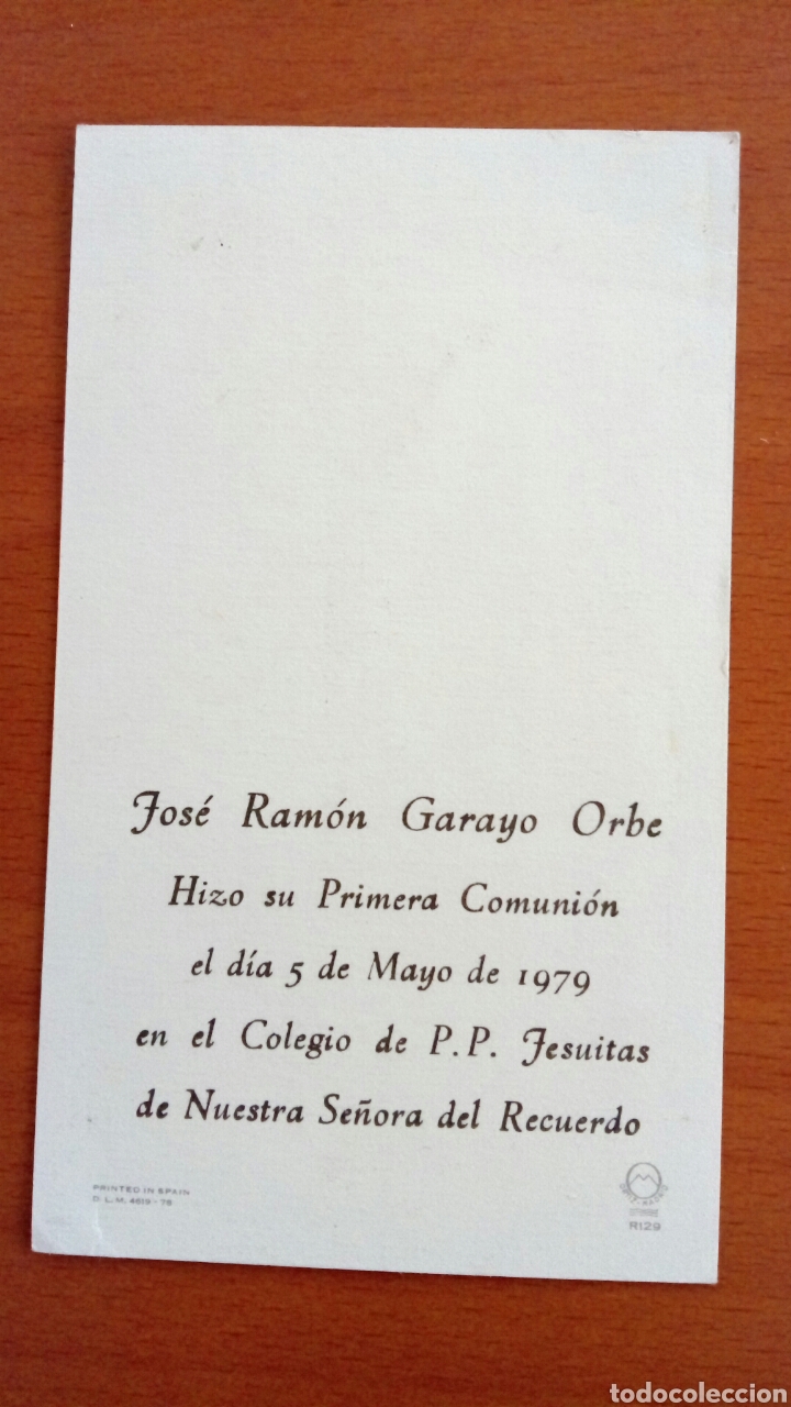 Postales: Recordatorio primera comuni&oacute;n. Santander. 1979 - Foto 2