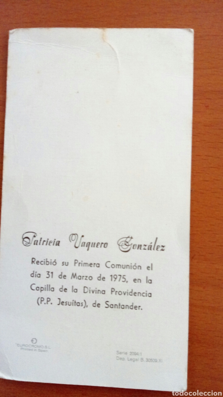 Postales: Recordatorio de primera comuni&oacute;n. Santander. 1975 - Foto 2
