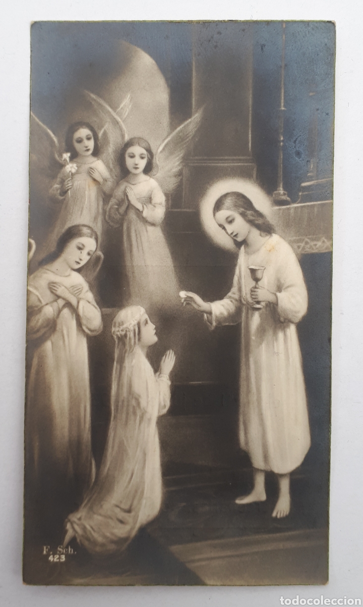 Postais: Sa tander. Estampa recordatorio de 1a. Comuni&oacute;n. 1939
