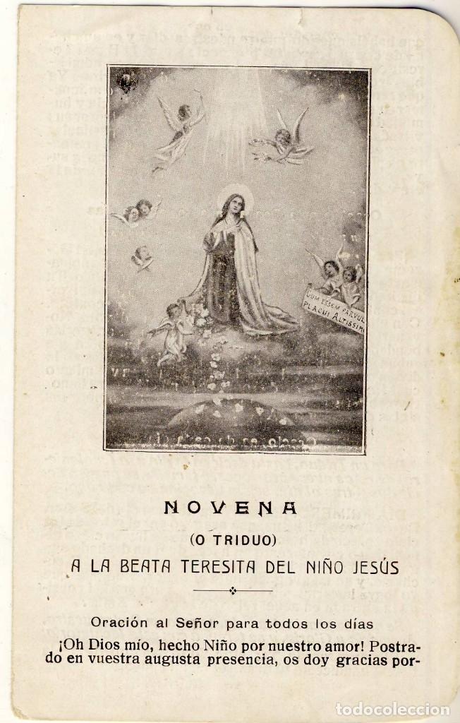 Postales: NOVENA A LA BEATA TERESITA DEL NI&Ntilde;O JES&Uacute;S.- IMP. VDA. ARAMBURU.- PAMPLONA.-