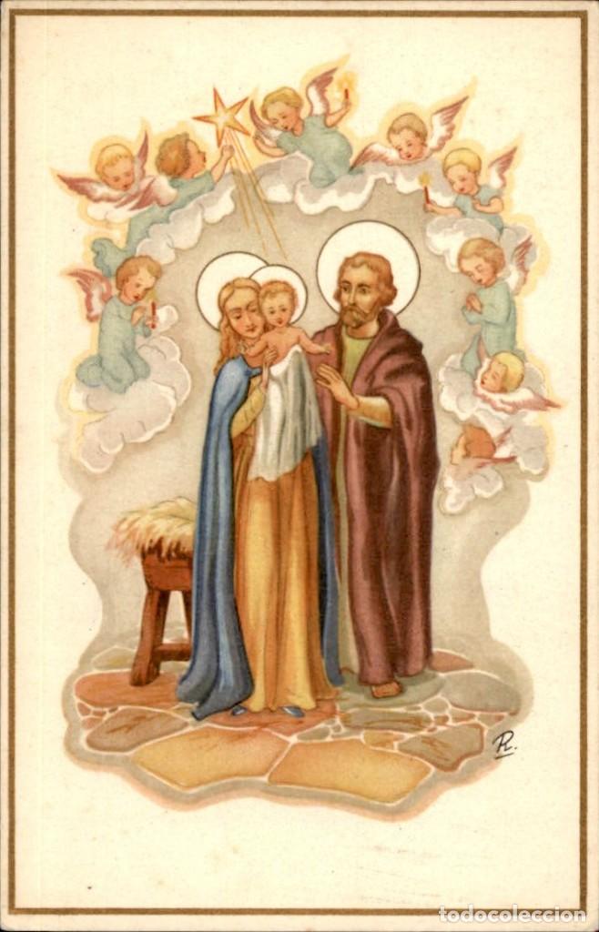 Postales: Antigua postal circulada - Sagrado Familia - San Jose, La Virgen y el ni&ntilde;o Jesus - Angeles