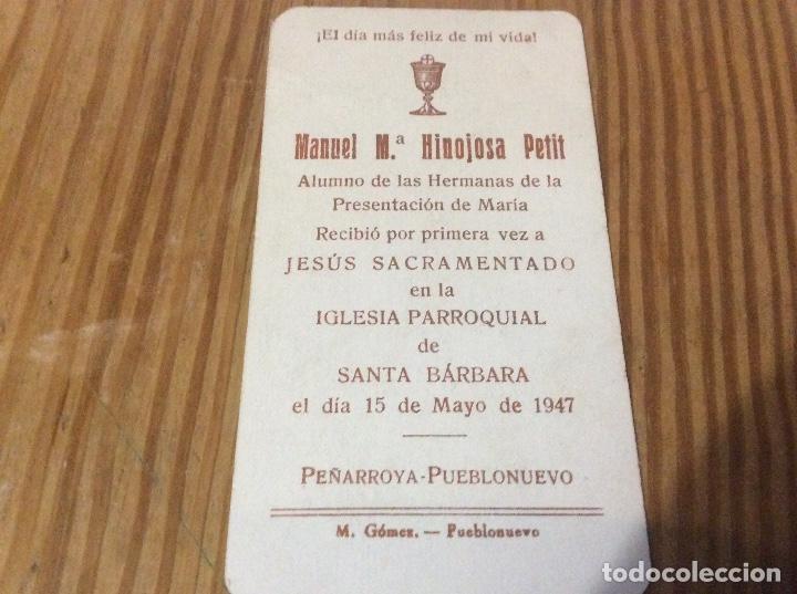 Postales: Comunion pe&ntilde;arroya 1947 - Foto 2