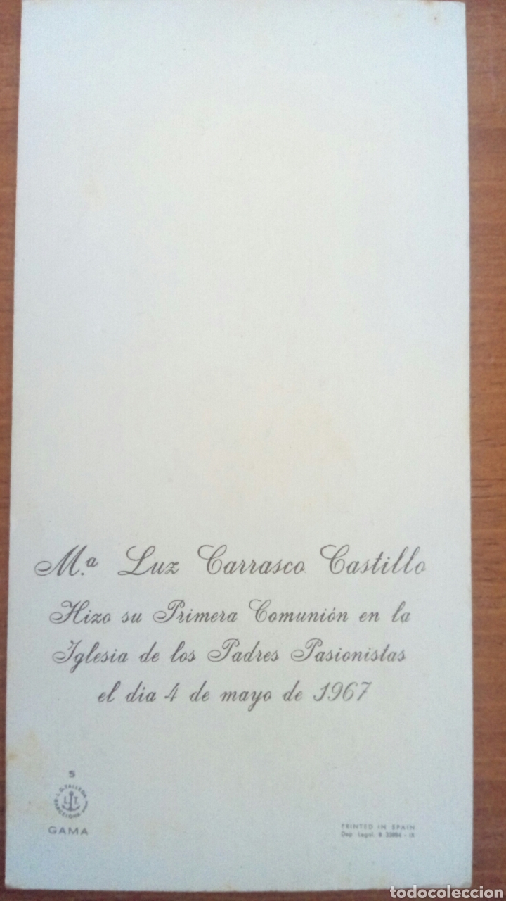 Postales: Recordatorio de primera comuni&oacute;n. 1967. - Foto 2