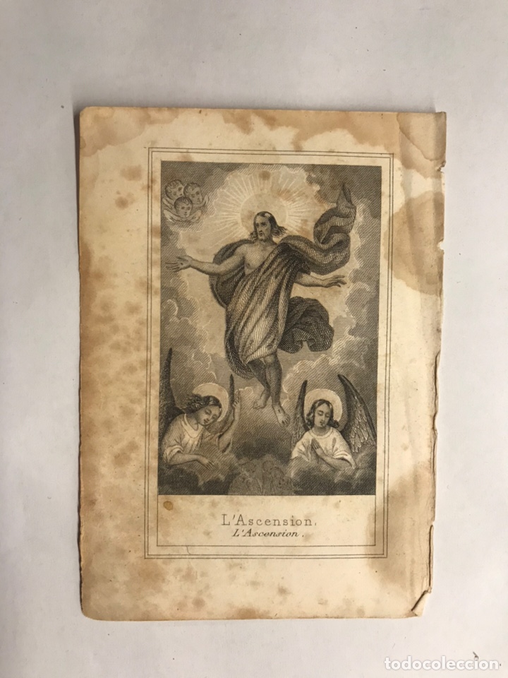 Postales: Litograf&iacute;a LA ASCENSI&Oacute;N, hoja suelta de peque&ntilde;o Misal (fin Siglo XIX)