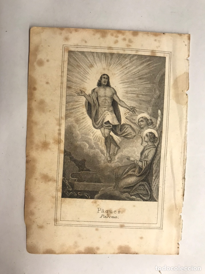 Postales: Litograf&iacute;a LA PASCUA. hoja suelta de peque&ntilde;o Misal (fin Siglo XIX)