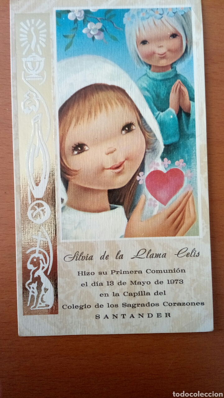 Postales: Recordatorio de primera comuni&oacute;n. 1973. Santander. - Foto 1