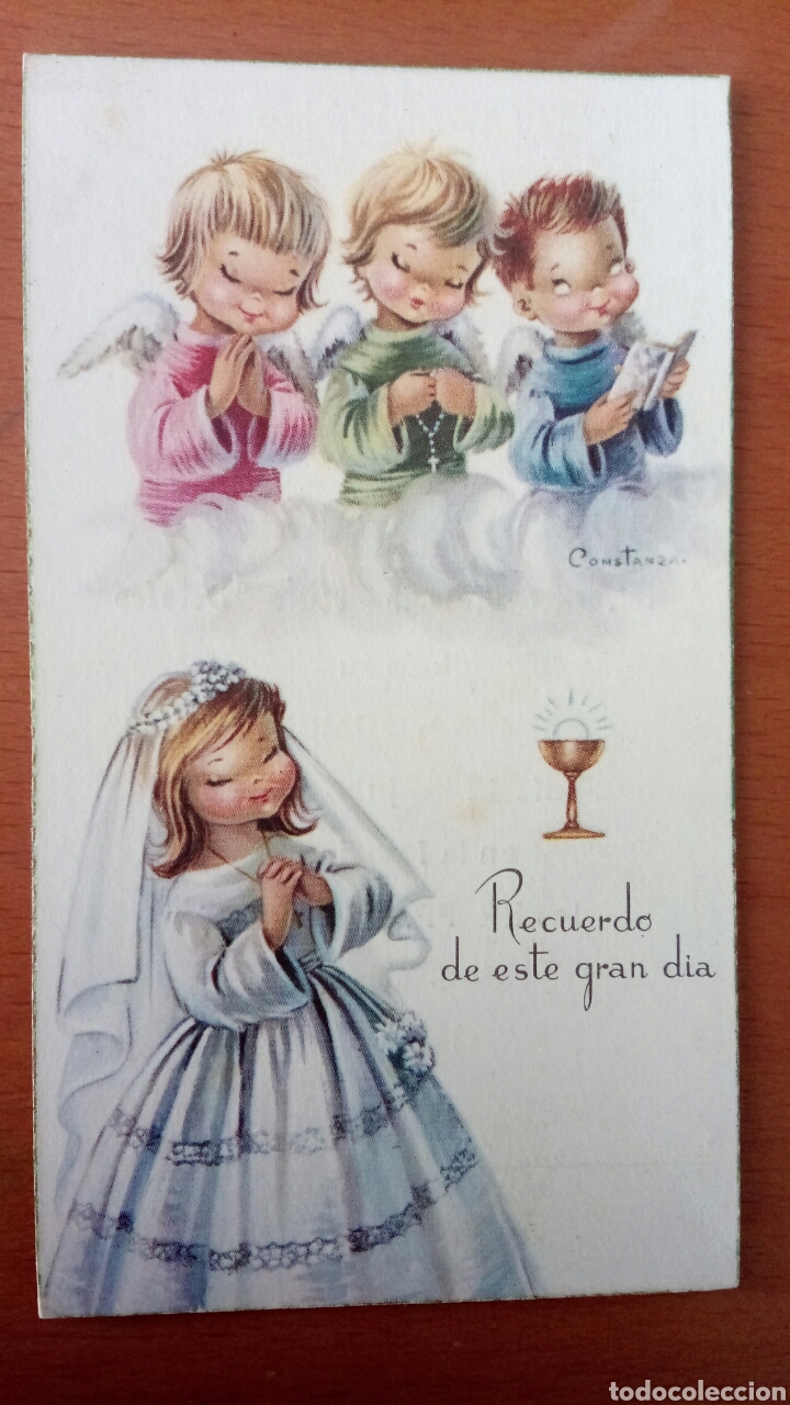Postales: Recordatorio de primera comuni&oacute;n. 1962. Santander - Foto 1