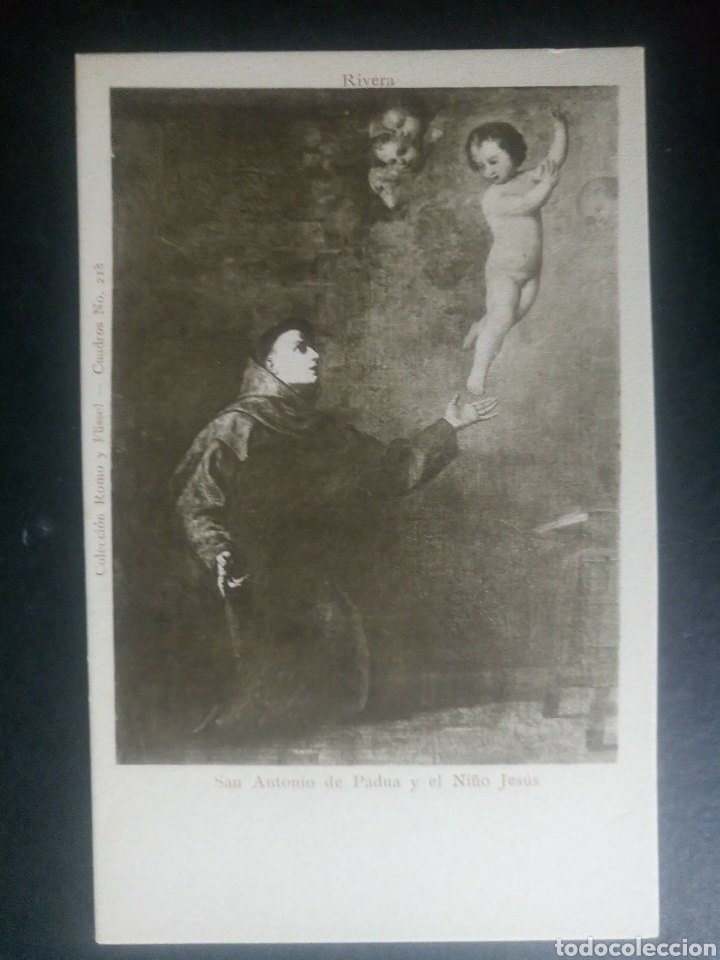 Postales: Postal antigua San Antonio de Padua y ni&ntilde;o jesus rivera