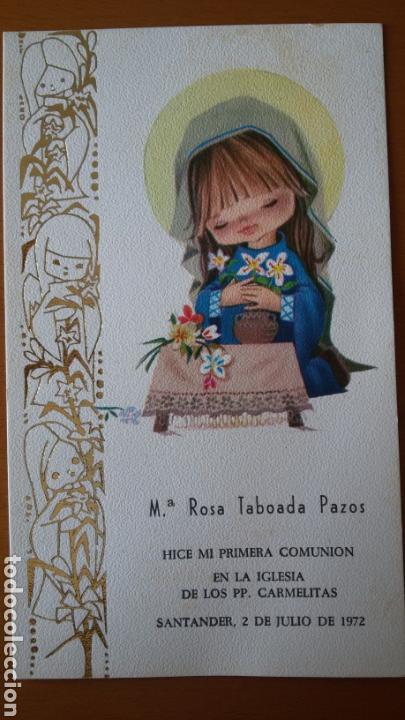 Postales: Recordatorio de primera comuni&oacute;n. 1972 - Foto 1