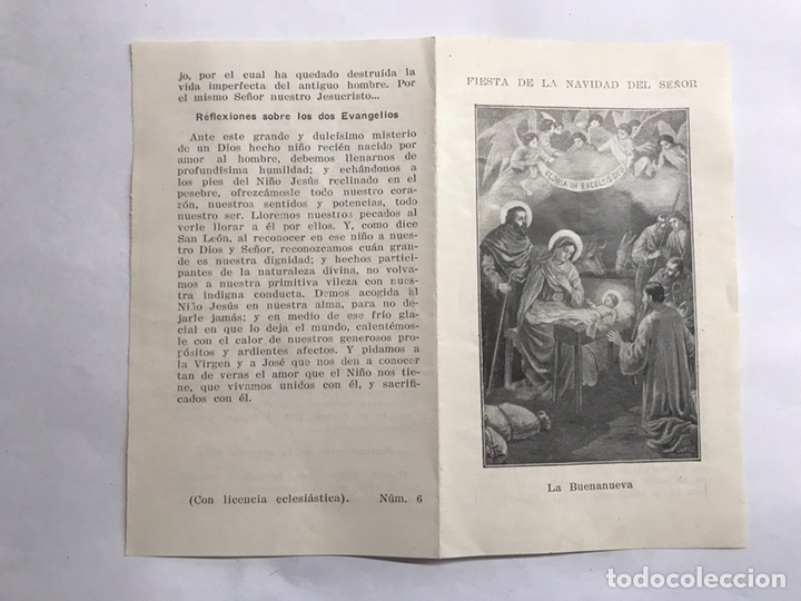 Postcards: FIESTA DE LA NAVIDAD DEL SE&Ntilde;OR. La Buenaventura, Oraci&oacute;n Segunda Misa (h.1930?)