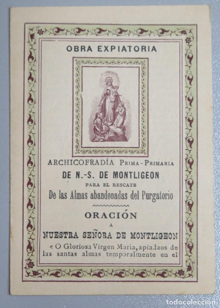 Postais: DIPTICO. ARCHICOFRADIA DE N. S. DE MONTLIGEON PARA EL RESCATE DE ALMAS DEL PURGATORIO. 1936