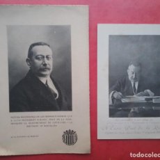 Postales: ENRIC PRAT DE LA RIBA RECORDATORIO 1917 CATALANISME MANCOMUNITAT CATALUNYA. Lote 155369790