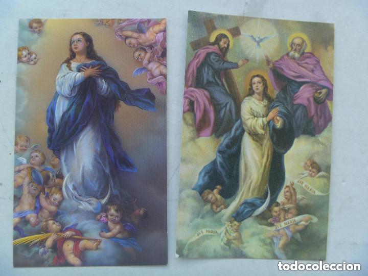 Postales: LOTE DE 2 ESTAMPAS DE LA INMACULADA CONCEPCION CON ORACION Y EL MAGNIFICAT
