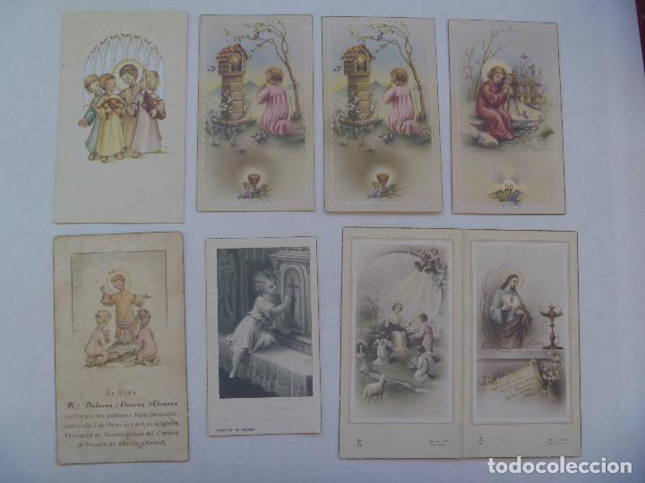 Postales: LOTE DE 7 ESTAMPAS DE COMUNION, POZUELO DE ALARCON ( MADRID ), DESDE 1954 A 1960